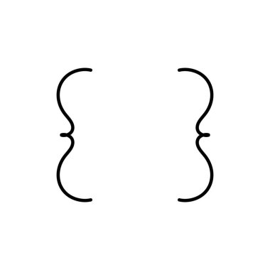 Parantez için elle çizilmiş düz simge