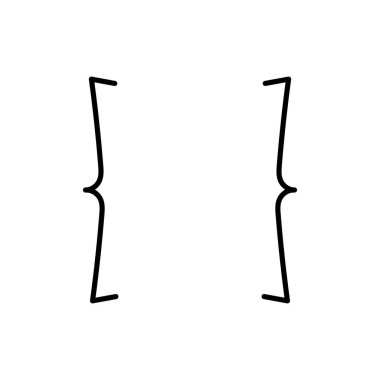 Parantez için elle çizilmiş düz simge