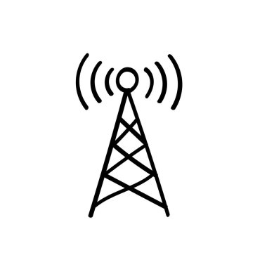 İletişim kulesi için elle çizilmiş düz simge
