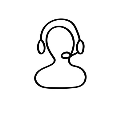 Müşteri desteği için elle çizilmiş düz simge