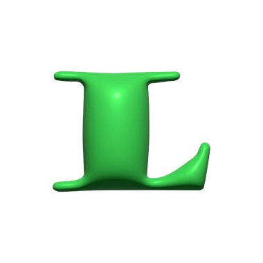 Beyaz arkaplan ile izole edilmiş üç boyutlu alfabe harfleri