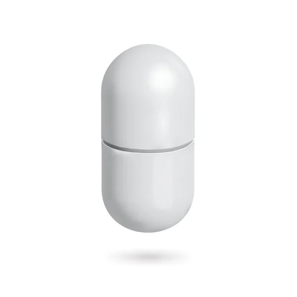 White Template Pillen Kapseln Isoliert Bereit Für Ihr Design Vektorabbildung — Stockvektor