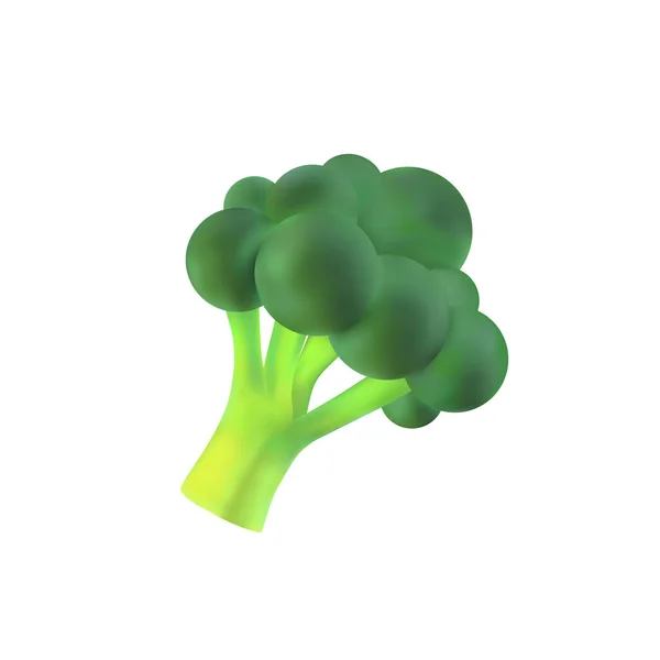 Eine Brokkoli Gemüse Zeichentrickfigur Emoji Emoticon Maskottchen Isolierte Vektorillustration — Stockvektor