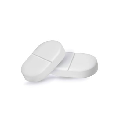 Gerçekçi beyaz haplar. Üç boyutlu ilaçlar, kapsüller ve vitaminler. Tıbbi ilaçlar. İlaçlar. vektör illüstrasyonu