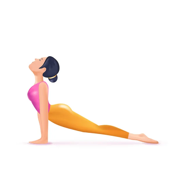 Meditación Ilustración Mujer Tranquila Feliz Meditando Zen Yoga Meditación Relax — Archivo Imágenes Vectoriales