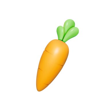 Havucun 3 boyutlu vektörü, taze sebze konsepti. Eps 10 Vektörü