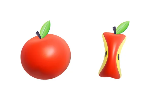 Ilustrasi Vektor Buah Merah Realistis Apple Eps - Stok Vektor