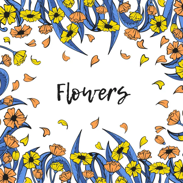 Coleção Seis Objeto Flores Vetor Ilustração Brilhante — Vetor de Stock