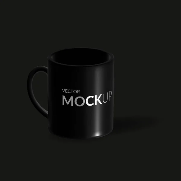 Mock Black Cup Vector Mesh Illustration Vektor Eps — Stockvektor