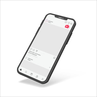 Gerçekçi bir akıllı telefon modeli. Sunum şablonu için UI UX aygıtı modeli. - Evet. Cep telefonu çerçevesi boş ekran izole şablonlar, telefon açıları farklı görüntüler. 3d izometrik çizim cep telefonu
