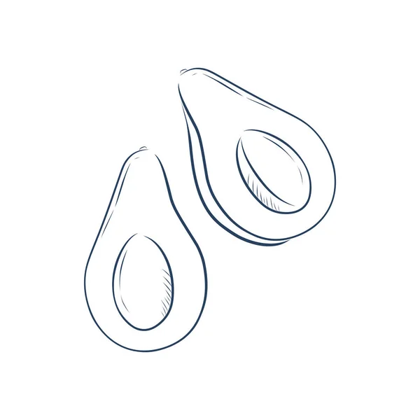 Икона Авокадо Наметил Продукты Питания Дизайн Eps — стоковый вектор