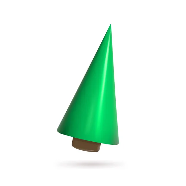 3Dクリスマス輝く明るい木 メリークリスマスとハッピーニューイヤー ホリデー要素 3Dレンダリング ベクターイラストベクトル — ストックベクタ