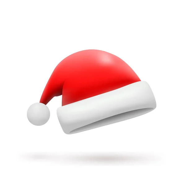 Weihnachtsmann Hut Isoliert Auf Transparentem Hintergrund Vektor — Stockvektor