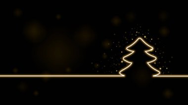 Neon ışıklı noel ağacı illüstrasyon vektörlü podyum