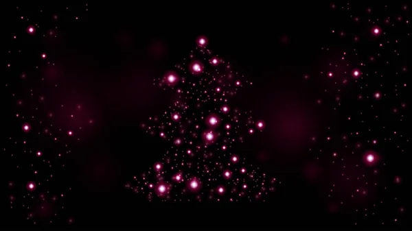 Sparkle Magic Xmas Tree Light Greeting Card Merry Christmas Happy — Stock Vector