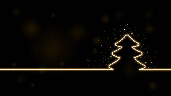 Podium Neon Light Christmas Tree Illustration Vector — Vettoriale Stock