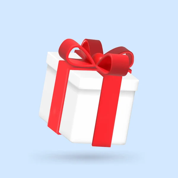 Geschenkboxen Isoliert Auf Weiß Weiße Geschenkboxen Mit Rotem Band Und — Stockvektor