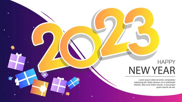 Φόντο Κείμενο Πρότυπο Νέο Έτος Πανό Φωτεινό Πολύχρωμο Διάνυσμα — Διανυσματικό Αρχείο