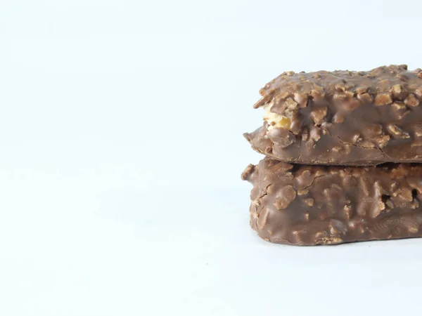close up chocolate rice crispy, free space text bar for your sample product