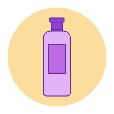 Şampuan şişesi tasarımı. Yazdırma, çıkartma, davetiye kartları, web tasarımı, bloglar, sosyal medya ve daha fazlası için vektör illüstrasyonları.