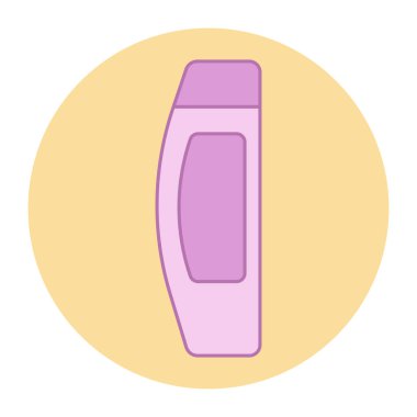 Şampuan şişesi tasarımı. Yazdırma, çıkartma, davetiye kartları, web tasarımı, bloglar, sosyal medya ve daha fazlası için vektör illüstrasyonları.