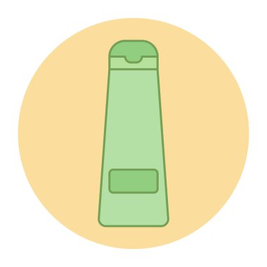 Şampuan şişesi tasarımı. Yazdırma, çıkartma, davetiye kartları, web tasarımı, bloglar, sosyal medya ve daha fazlası için vektör illüstrasyonları.