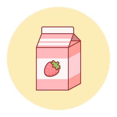 Çilekli süt vektör tasarımı. Yazdırma, çıkartma, davetiye kartları, web tasarımı, bloglar, sosyal medya ve daha fazlası için çizimler.