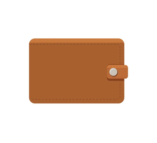 Brown Wallet Full Green Dollars Vector Illustration — Stock Vector