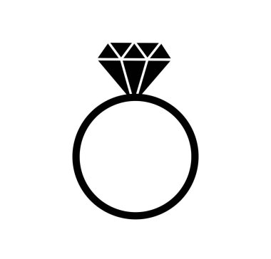 Elmas halka ikon vektör illüstrasyonu seti