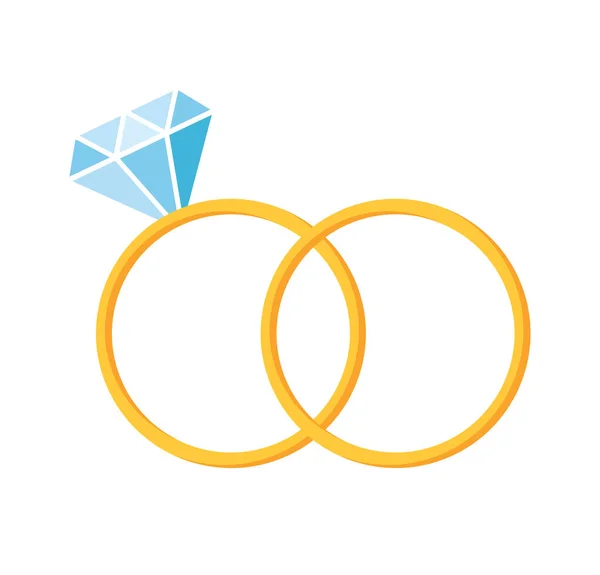 Set Diamond Ring Icon Vector Illustration — Stock Vector