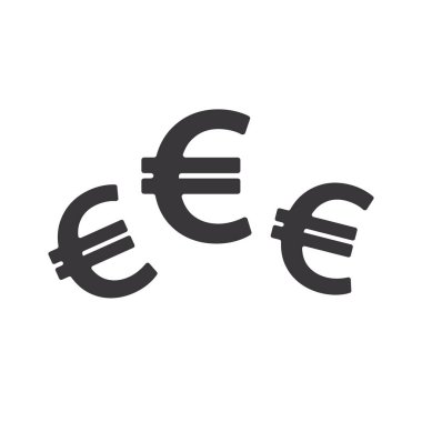 Euro sembolü simgesi. Vektör Illustration