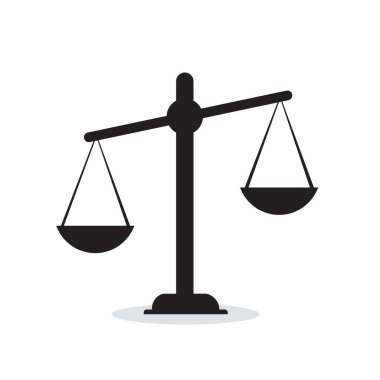Adalet ölçeği Mahkeme sembolü illüstrasyonu
