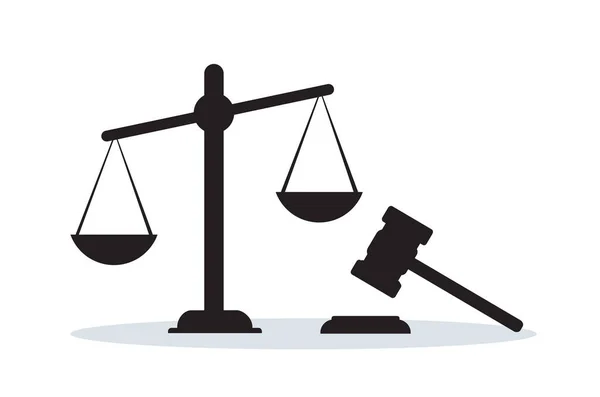 Spravedlnost Měřítko Soud Symbol Vektor Ilustrace — Stockový vektor