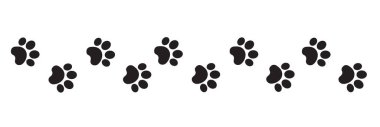 dog paws footprint banner vector illustration clipart