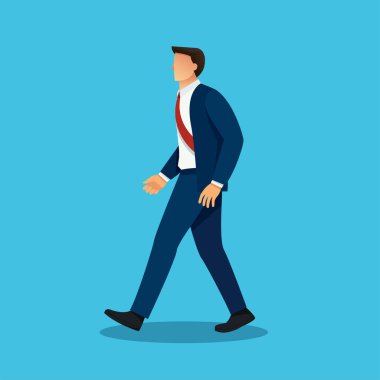 karakter işadamı yürüyen vektör çizimi