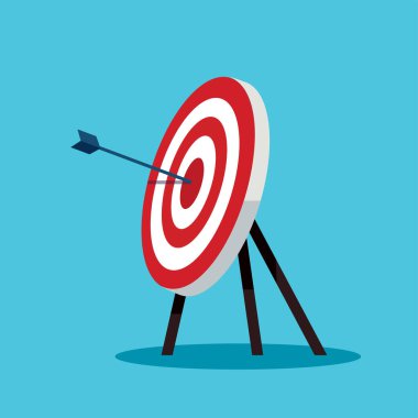 Okçuluk hedefi. Hedef konsept vektör illüstrasyonuna ulaşın