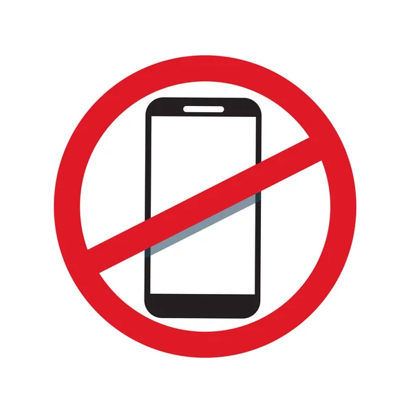 Znak Zakazu Telefonu Zakaz Ikony Wektor Ilustracji — Wektor stockowy