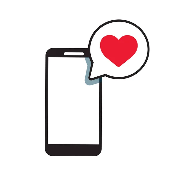 Smartphone Συνομιλία Φούσκα Καρδιά — Διανυσματικό Αρχείο