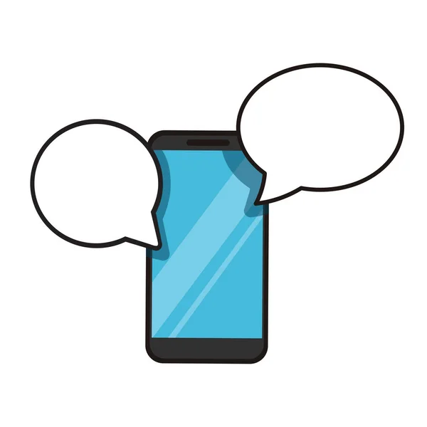 Smartphone Con Icono Chat Burbujas — Vector de stock