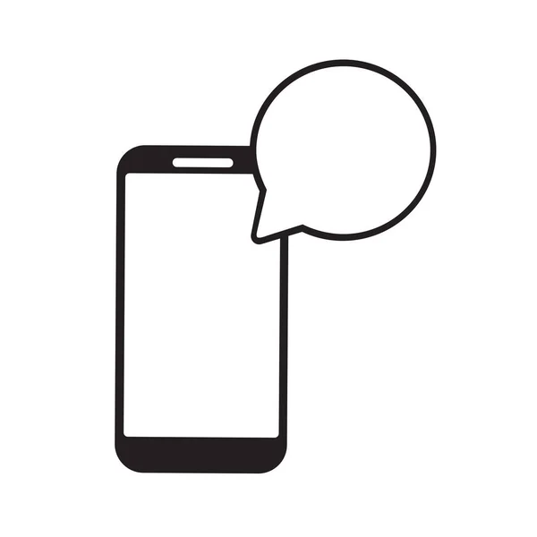 Smartphone Med Bubbla Chatt Ikon — Stock vektor