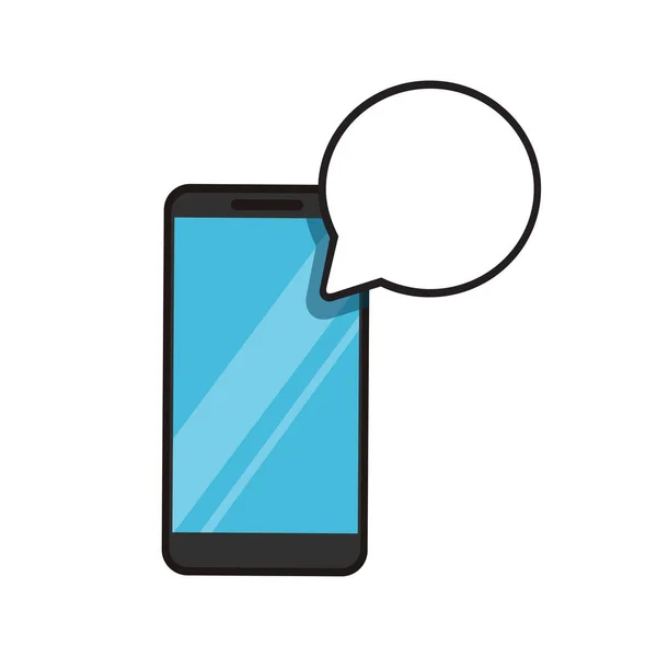 Smartphone Med Bubbla Chatt Ikon — Stock vektor