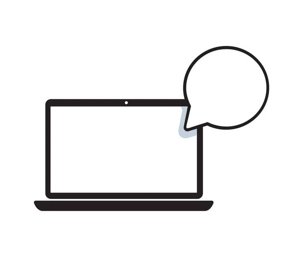 Laptop Computer Met Bubble Chat — Stockvector