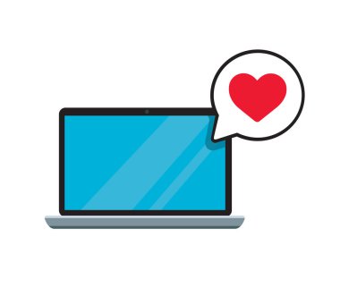 Kalp kabarcığı sohbetli dizüstü bilgisayar