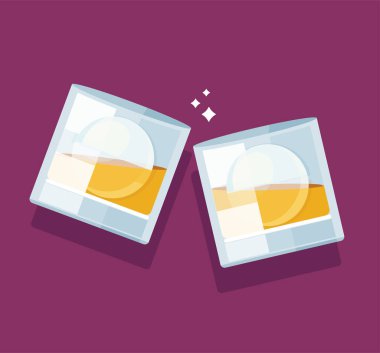 Cheers alcohol glasses vector illustration clipart