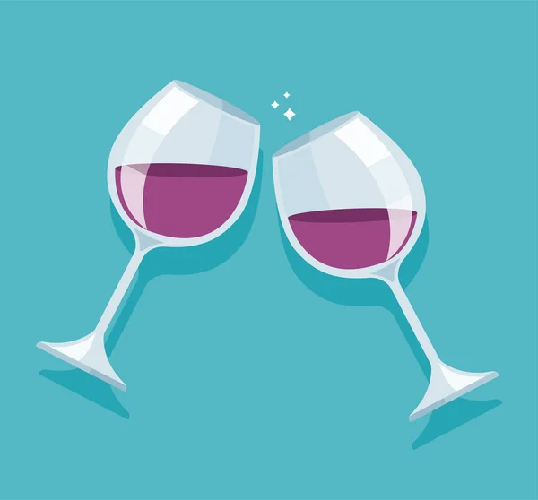 Şerefe Şarap Kadehleri Vektör Illüstrasyonu — Stok Vektör