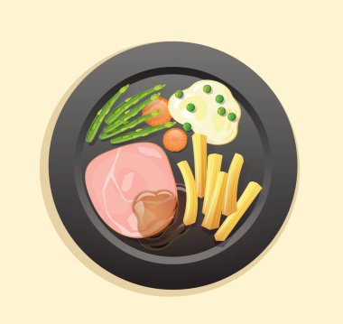 Juicy tasty steak on a black plate