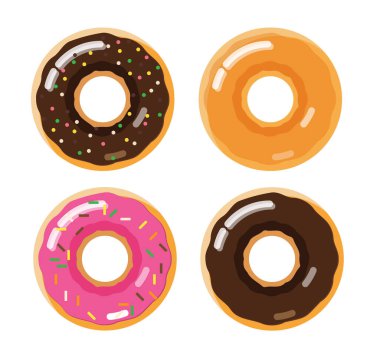 set of donuts isolated element vector illustration