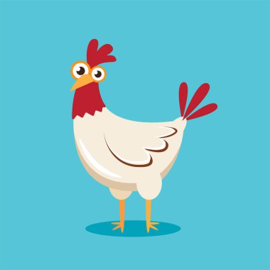 chicken cartoon character vector illustration