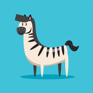 zebra cartoon character vector illustration