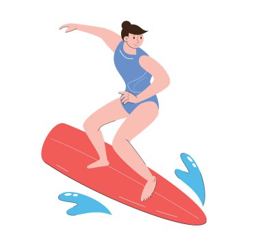 character people playing surf board vector illustration